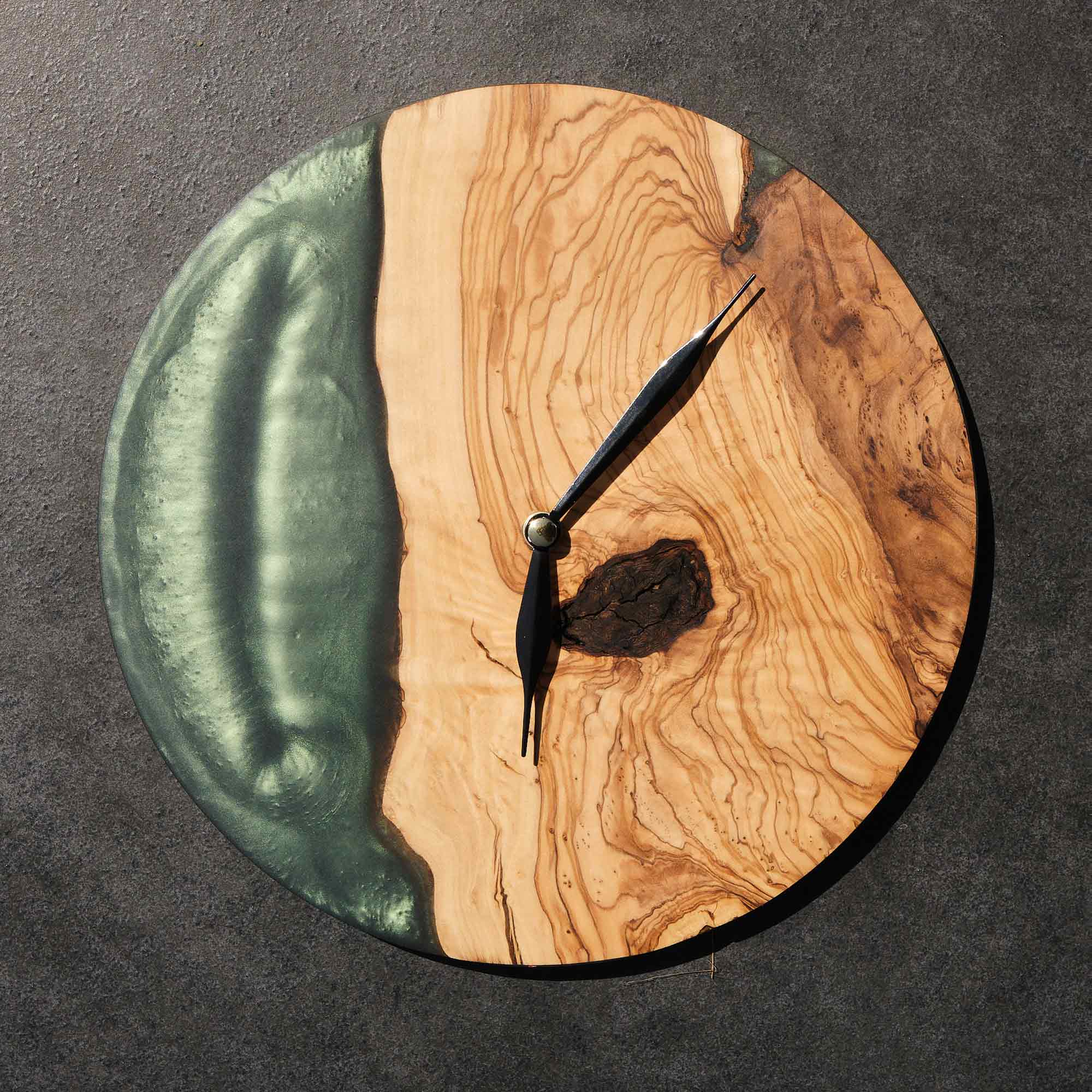 Green Epoxy Wall Clock