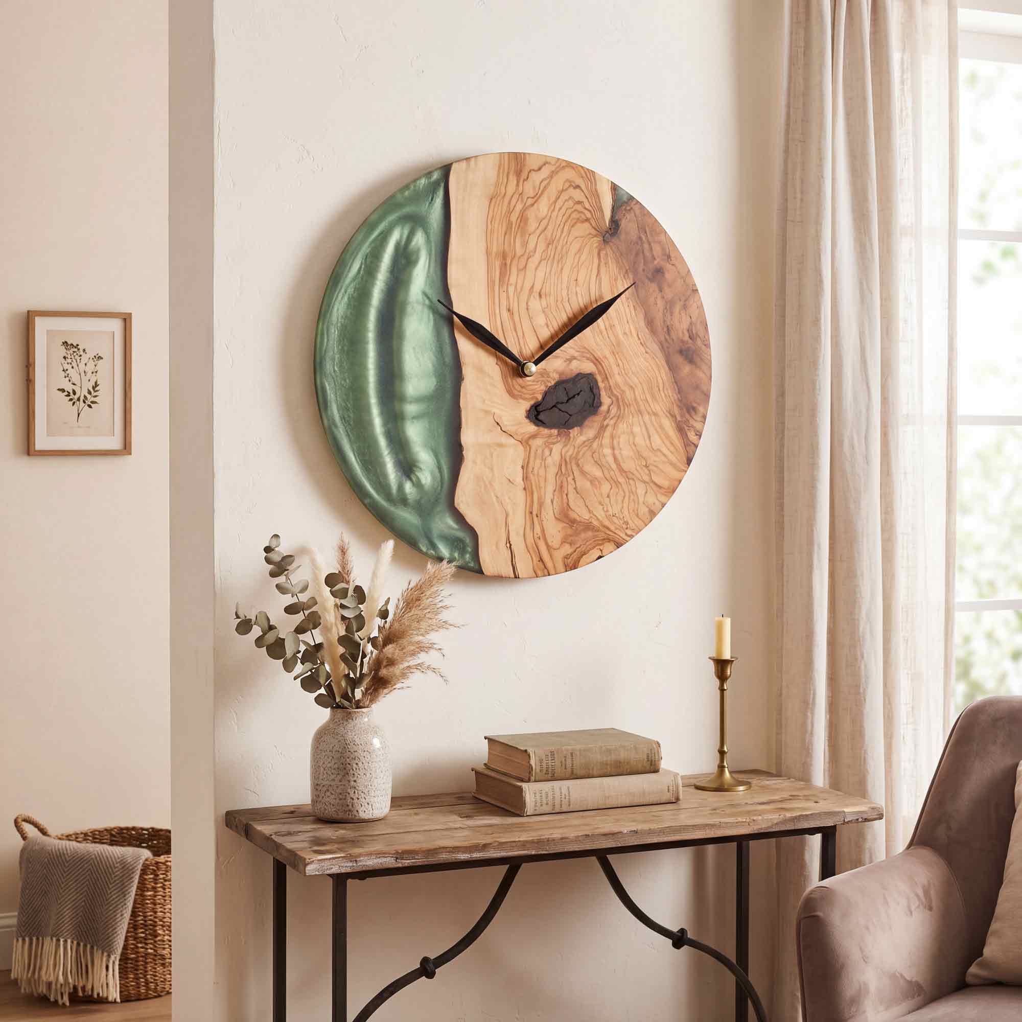 Green Epoxy Wall Clock