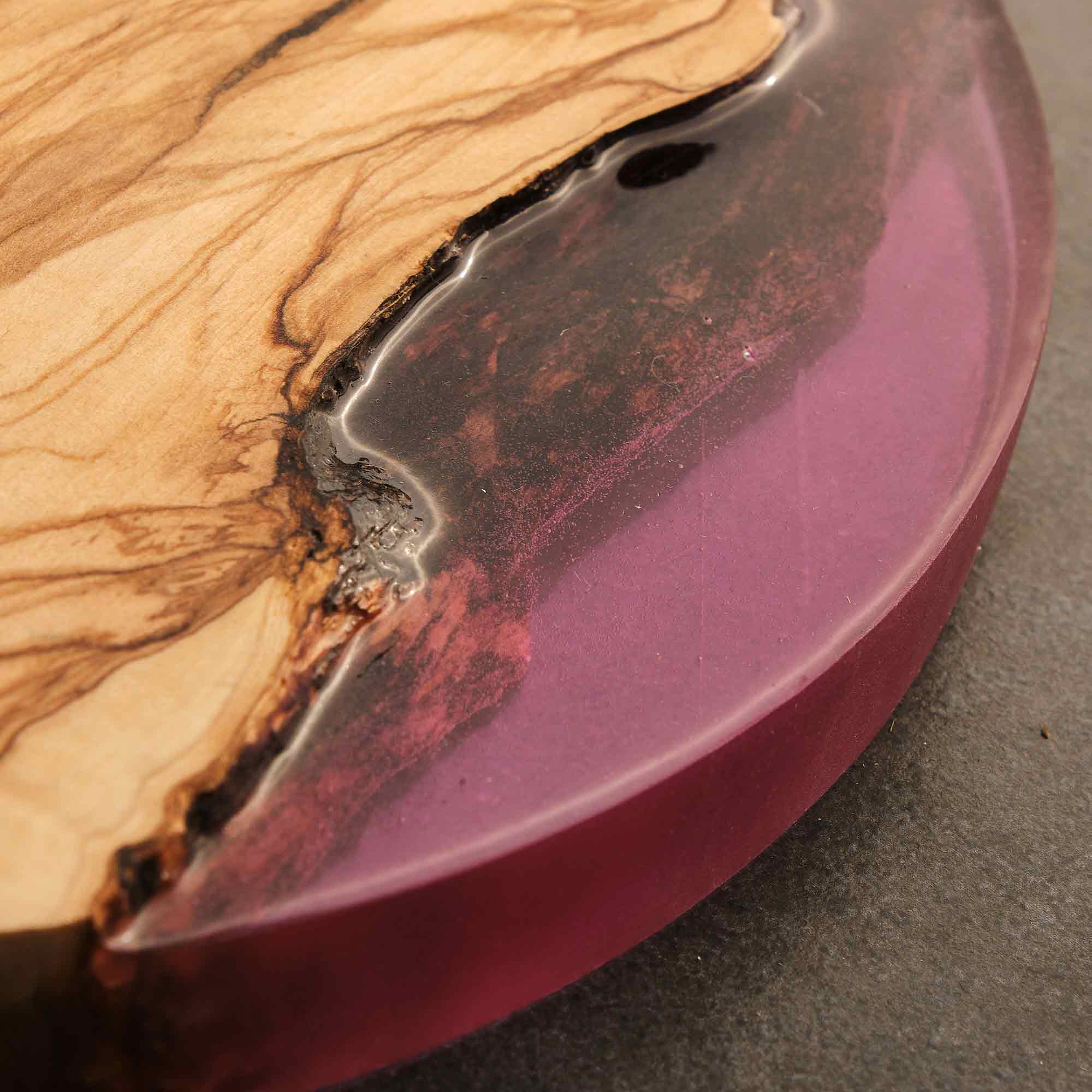 Plum Live Edge Wall Clock