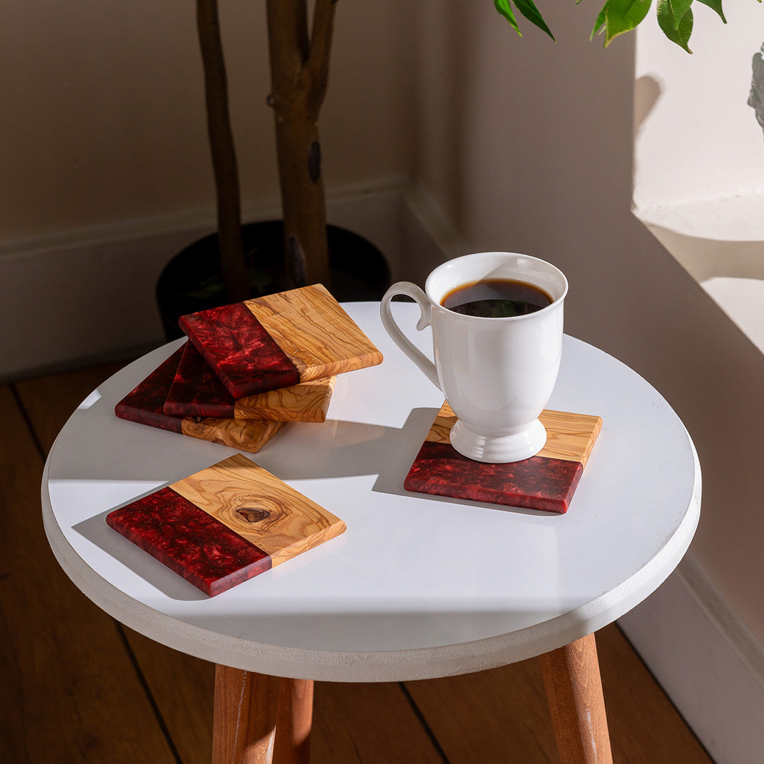 Coaster Set with Holder